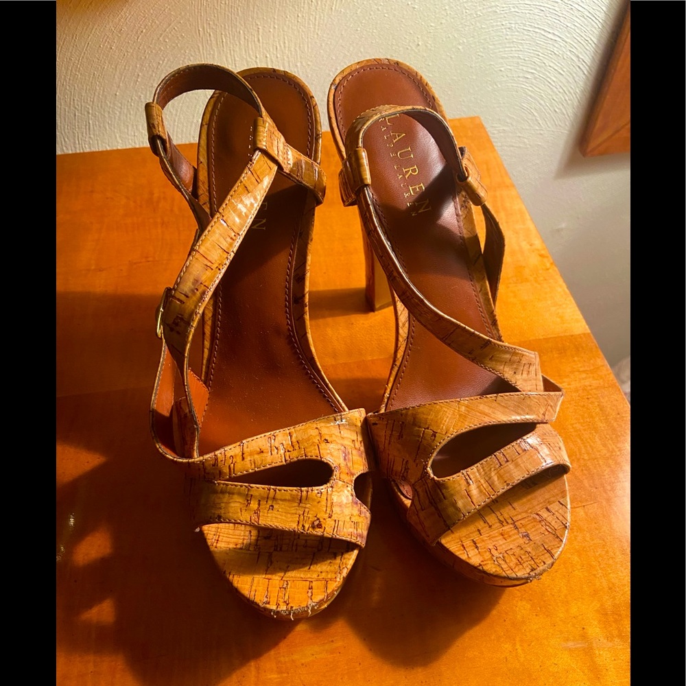 Ralph Lauren Glazed Cork Heels